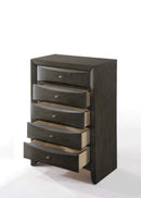 Dressers Chest Dresser - 32" X 17" X 48" Gray Oak Rubber Wood Chest HomeRoots