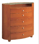Dressers Chest Dresser - 42" Sophisticated Cherry High Gloss Chest HomeRoots