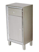 Dressers Dresser with Mirror - 17'.7" X 13" X 35'.8" Brown MDF, Wood, Mirrored Glass Accent Cabinet with a Drawer and Door HomeRoots