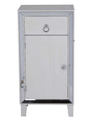Dressers Dresser with Mirror - 22'.75" X 19" X 38" Antique White MDF, Wood, Mirrored Glass Cabinet with a Drawer and a Door HomeRoots
