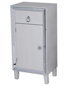 Dressers Dresser with Mirror - 23" X 20'.5" X 41'.5" Antique White MDF, Wood, Mirrored Glass Accent Cabinet with a Drawer and a Mirrored Door HomeRoots