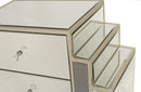 Dressers Dresser with Mirror - 27" X 12" X 32" Gray MDF, Wood, Mirrored Glass Accent Cabinet with Drawers HomeRoots