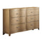 Dressers Pine Wood Spacious 6- Drawer Dresser ,Gold Benzara
