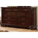Dressers Splendidly Carved Wooden Dresser In Transitional Style, Brown Cherry Benzara