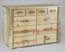 Dressers Tall Dresser - 54" X 20" X 38" Clear Wood 10 Drawer Dresser HomeRoots