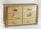 Dressers Tall Dresser - 55.5" X 20" X 32" Clear Wood 6 Drawer Dresser HomeRoots