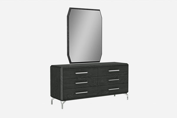 Dressers Tall Dresser - 67" X 20" X 32" Clear Glass/Stainless Steel Double Dresser Extension HomeRoots
