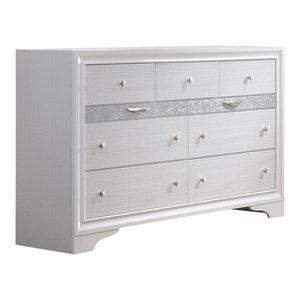 Dressers White Dresser - 58" X 18" X 35" White Wood Dresser HomeRoots