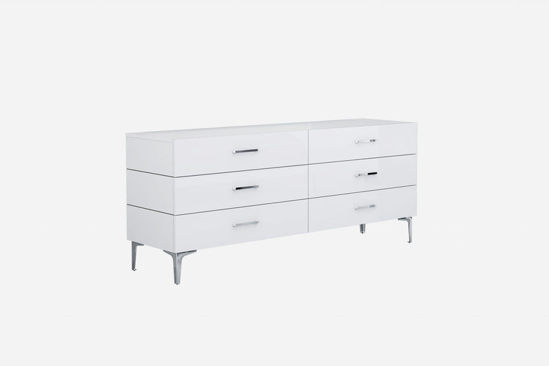 Dressers White Dresser - 73" X 20" X 30" White Stainless Steel Double Dresser Extension HomeRoots