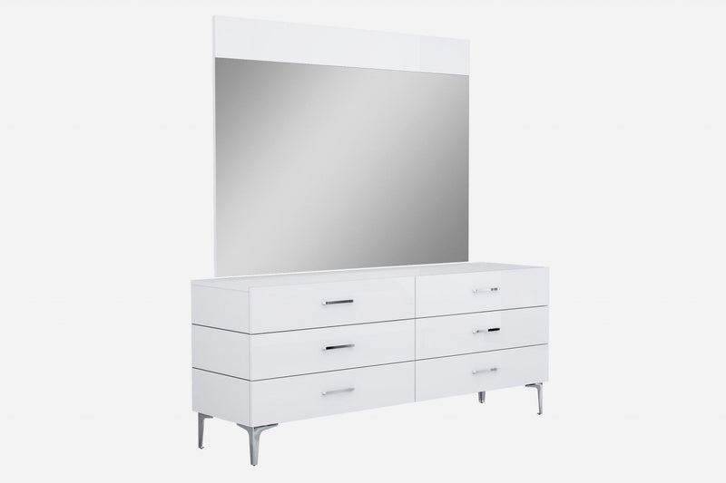 Dressers White Dresser - 73" X 20" X 30" White Stainless Steel Double Dresser Extension HomeRoots