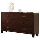 Wooden Dresser With 6 Storage Drawers , Cappuccino Brown