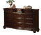 Wooden Dresser with Marble Top , Cherry Brown