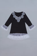 Dressy Hi-Lo Top - Girls-Girls Long Sleeve Fancy Tops-6M-Black-JadeMoghul Inc.