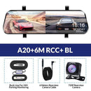 E-ACE Car Dvr 10 Inch Touch Screen Video Recorder Auto Registrar Stream Mirror With RearView Camera  night vision dash cam AExp