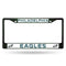 Cute License Plate Frames Eagles Dark Green Colored Chrome Frame