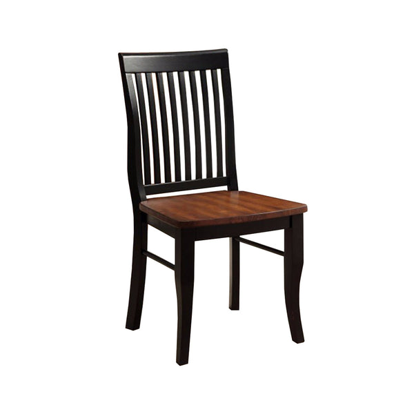 Earlham Cottage Side Chair, Antique Oak, Black, Set Of 2-Armchairs and Accent Chairs-Antique Oak, Black-Leatherette Solid Wood Wood Veneer & Others-JadeMoghul Inc.