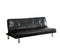 Eddi Contemporary Sofa Futon In Black Finish-Sofas-Black-Leather-JadeMoghul Inc.