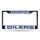 Mercedes License Plate Frame Edmonton Oilers Black Laser Chrome Frame