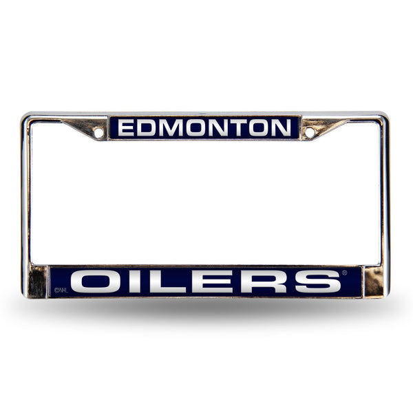 Mercedes License Plate Frame Edmonton Oilers Laser Chrome Frame