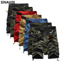 EINAUDI New England Style Men Summer Short Pants Knee Length Military Cargo Camouflage Shorts Loose Bermuda Trousers 5497-army green-34-JadeMoghul Inc.