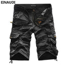 EINAUDI New England Style Men Summer Short Pants Knee Length Military Cargo Camouflage Shorts Loose Bermuda Trousers 5497-black camouflage-34-JadeMoghul Inc.