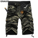 EINAUDI New England Style Men Summer Short Pants Knee Length Military Cargo Camouflage Shorts Loose Bermuda Trousers 5497-green camouflage-34-JadeMoghul Inc.