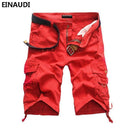 EINAUDI New England Style Men Summer Short Pants Knee Length Military Cargo Camouflage Shorts Loose Bermuda Trousers 5497-red-34-JadeMoghul Inc.