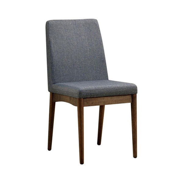 Eindride Mid-Century Modern Side Chair Set Of 2-Armchairs and Accent Chairs-Gray, Oak-Linen-like Fabric Solid Wood Wood Veneer-JadeMoghul Inc.