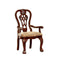 Elana Traditional Arm Chair With Fabric, Brown Cherry Finish, Set Of 2-Armchairs and Accent Chairs-Brown Cherry-Fabric Solid Wood Wood Veneer & Others-JadeMoghul Inc.