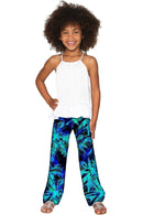 Electric Jungle Amelia Blue Green Printed Palazzo Pant - Girls-Electric Jungle-18M/2-Navy/Blue/Green-JadeMoghul Inc.