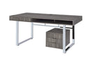 Elegant Contemporary Style Wooden Writing Desk, Gray-Desks and Hutches-Gray-Wood-JadeMoghul Inc.