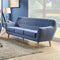 Elegant Pinewood Sofa, Blue Linen-Sofas-Blue-Upholstery Wood Leg-JadeMoghul Inc.