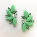 Elegant Rhinestone Crystal Stud Earrings-deep green-JadeMoghul Inc.