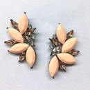 Elegant Rhinestone Crystal Stud Earrings-peach-JadeMoghul Inc.