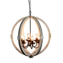 Elegantly Framed Calder Wooden Chandelier-Chandeliers-White-PINE WOOD IRON-JadeMoghul Inc.