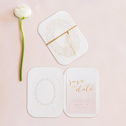 Embossed Pearls and Lace with Aqueous Personalisation - Accessory Cards Pastel Pink (Pack of 1)-Weddingstar-Pastel Pink-JadeMoghul Inc.