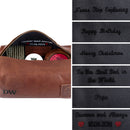 Embroidered Wash Bag (Vintage Brown)-Leather Bags-JadeMoghul Inc.