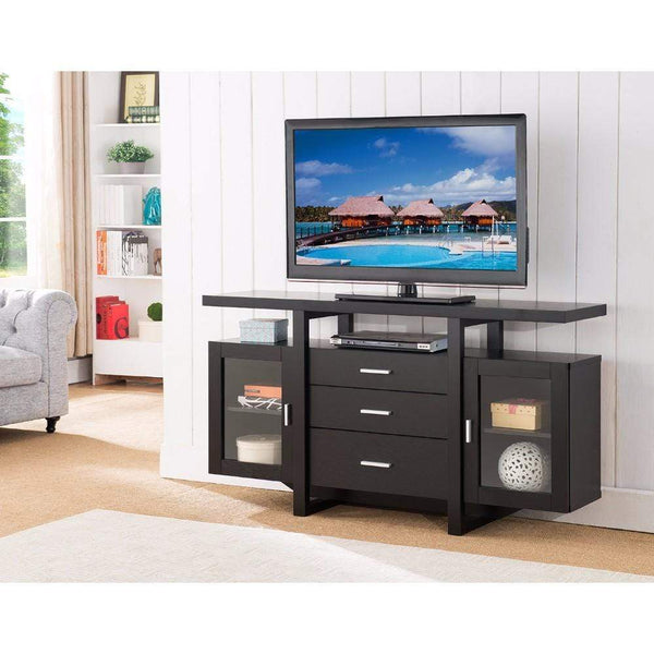 Entertainment Centers and Tv Stands Striking Spacious Modern TV Stand / Buffet, Black Benzara