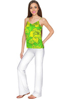 Euphoria Ella V-Neck Camisole - Women-Euphoria-XS-Green/Yellow-JadeMoghul Inc.