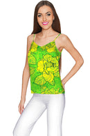 Euphoria Ella V-Neck Camisole - Women-Euphoria-XS-Green/Yellow-JadeMoghul Inc.