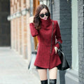 European Design Inspired Women Woolen Coat /Jacket-Red-S-JadeMoghul Inc.