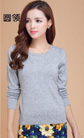 European Style Women Basic Casmere Sweater-Light Gray-L-JadeMoghul Inc.