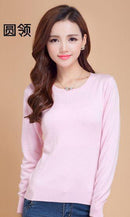 European Style Women Basic Casmere Sweater-Pink-L-JadeMoghul Inc.