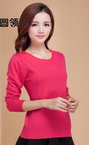 European Style Women Basic Casmere Sweater-Rose Red-L-JadeMoghul Inc.