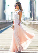 Evening Party Hollow Out Beach Dress - Boho Sleeveless Maxi Dress-Pink-S-JadeMoghul Inc.