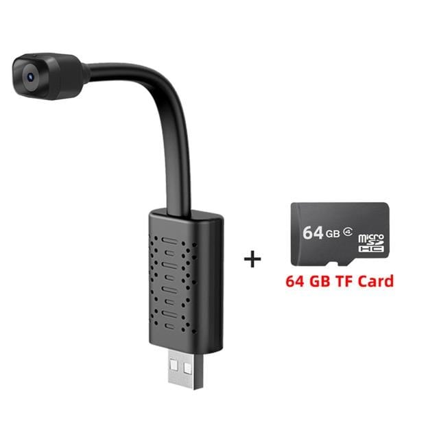 EVKVO HD Smart Mini Wifi USB Camera Real-time Surveillance IP Camera AI Human Detection Loop Recording Mini camera Support 64G AExp