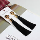 Exaggerated Rhinestone Long Tassel Earrings 2017 New Arrival Fashion Brincos Bijoux Crystal Dangle Earrings Women's Jewelry-Black-JadeMoghul Inc.