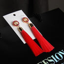 Exaggerated Rhinestone Long Tassel Earrings 2017 New Arrival Fashion Brincos Bijoux Crystal Dangle Earrings Women's Jewelry-Red-JadeMoghul Inc.