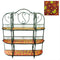 Excellent 3Tiers Metal Planter Stand With Mosaic Pattern, Red-Plant Stands and Telephone Tables-Red-Mosaic/Metal-JadeMoghul Inc.