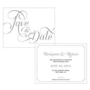 Expressions Save The Date Card Purple Text With White Background (Pack of 1)-Weddingstar-Black Text With White Background-JadeMoghul Inc.